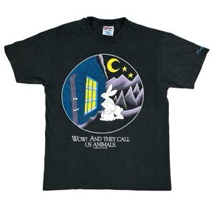 Vintage Single Stitch “Wow!  And They Call Us Animals” Graphic T-Shirt • Sz M